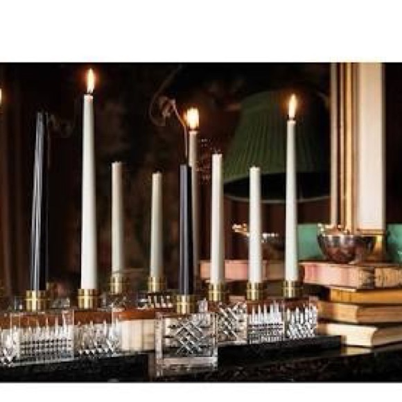 Lismore Diamond Candlestick Set/3 w/ Marble Base - Picture 2 of 8